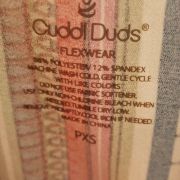 Cuddl Duds Midi Petite Striped Soft Dress. XSP - Picture 6 of 7